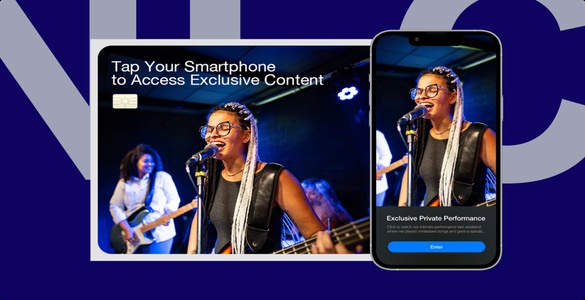 A promotion appearing on a smartphone that reads 'Tap to access smartphone exclusive content.'