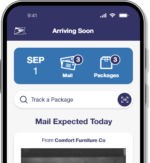 A smartphone with the Informed Delivery app.