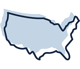 An illustration of the contiguous United States outline.